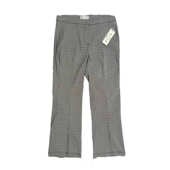 Nanette Lepore Pants - Nanette Lepore Womens Black Gold Jacquard Ankle Pants Front Slit Hem Size 6 NWT